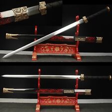 High Grade Battle Ready Chinese Sword Han Jian Damascus Folded Steel Sharp Cut picture