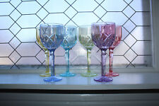 6 Waterford Marquis Crystal Brookside Pastel Wine or Water Goblets picture