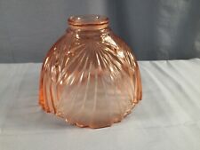 Brooke Crescent Pink Glass Ceiling Light Fixture Fan Lamp Shade Ribbed Design picture