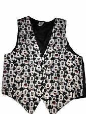 Vintage Reflective Stitching Mickey & Co Vest Made In USA Adult M/L Black/White picture