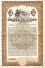 Georgia and Florida Railroad - $1,000 Bond (Uncanceled) - Railroad Bonds picture