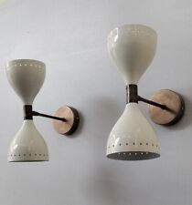 1950's Mid Century Modern Brass Italian Wall Sconce Stilnovo Wall Fixture Lamps picture