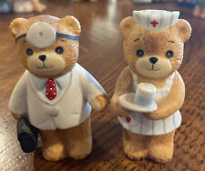 Vintage Enesco Doctor Nurse Bear Figurines Lucy & Me picture