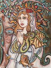Lisa Luree art Original Madonna Mother of Dragons dragon painting Saint Mary WOW picture