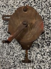 Vtg *ART DECO* Antique Clamp-on Bench Hand Crank Grinding Wheel Sharpening Stone picture