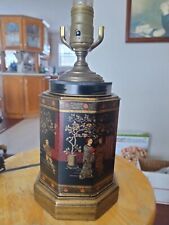 Frederick Cooper Vintage Mid Century Octagon Asian design Tea Tin Lamp Tea Caddy picture