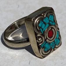 Very Stunning Ancient Antique Silver Ring Viking With Stones Amazing Artifact picture