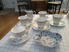 Vntg. NORITAKE - Porcelain 4 Teacups & Saucers and Creamer + Candy dish picture