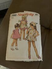 Simplicity Vintage Sewing Pattern Child Sz 5 Cut/Complete 7563 picture