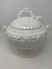 American Atelier Baroque White Soup Tureen Ironstone with Embossed Pattern 5599 picture