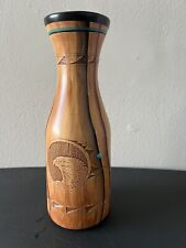 Dwayne Blackhorse Navajo Pottery Vase Hand Painted etched Signed collector piece picture