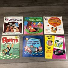 Walt Disney's and Popeye Book LP Record 33 1/3 5 Record Lot picture