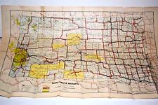 Vtg. 1936 South Dakota State Foldout Highway Map picture