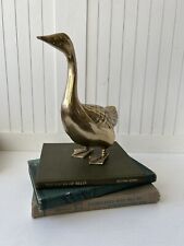 Vintage Solid Brass Standing Goose/Duck 9