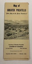 1960 CITY OF POCATELLO, IDAHO FOLDING PAPER MAP ~ CHAMBER OF COMMERCE ISSUE picture