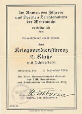 Mauritz von Wiktorin- Signed German Document from 1943 picture