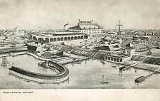 Vintage Postcard Aerial View Wolff's Amusement Park Detroit picture