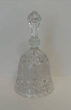 Clear Crystal Glass Hand Held Etched Bell Holiday Home Decoration Display picture
