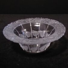 Vintage Lalique Style Frosted Clear Glass 8 1/4 In Bowl - Raised  Frosted Roses picture