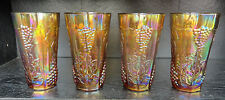 Rare, 1970's Iridescent Gold Harvest Indiana Glass Co. Coolers Set Of 4 picture