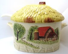 Vintage Marks And Rosenfeld Barn Scene Cottage Soup Tureen w/ Lid & Ladle picture