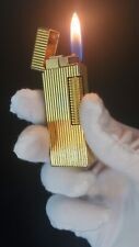 Dunhill Rollagas Lighter Gold Plated With Vertical Lines Pattern picture