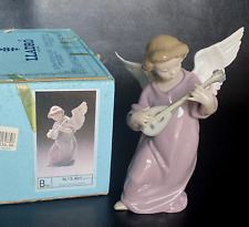Lladro 5491 HEAVENLY STRINGS Angel Mandolin, Retired 1993 - 7.75 inch picture