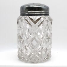Antique Hobbs Crystal Diamond Heavy Cut Glass Sugar Shake Muffineer Victorian picture