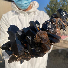 5.38lb Large Natural Black Smoky Quartz Crystal Cluster Raw Mineral Specimen picture