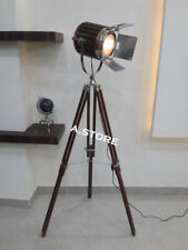 Sailor Spotlight Wooden Designers Floor Lamp With Tripod Base picture