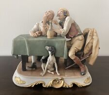 Vtg 'Hunting Tales' Arnart Capodimonte-Style Porcelain Figurine Barsato Men Dog picture