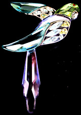 SWAROVSKI Crystal Swan Signed Flying Bird Sterling Silver 925 Pin RARE picture