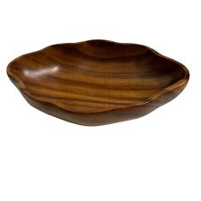 Vintage MonkeyPod Wood - Scalloped Edge Oval Bowl/Candy dish - 8.5” By 5.5” picture