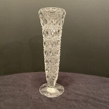 Elegant Heavy Crystal Cut Glass Graduated Clear Flower Bud Vase picture