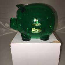 Americans For Prosperity Green Plastic Piggy Bank - End Washington Waste picture
