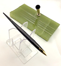 Vtg. Sheaffer White Dot Desk Fountain Pen w/ 14K Nib in Marble Base (267) picture
