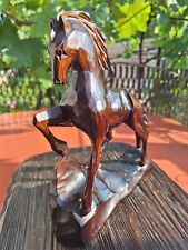 ORIGINAL Antique wooden sculpture of a horse. USSR 1950. Hand carved. Decor. picture