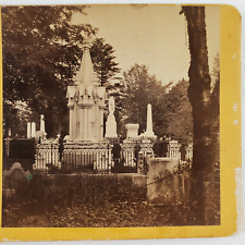 Mount Auburn Cemetery Cambridge Stereoview c1865 Massachusetts Grave Tomb C579 picture