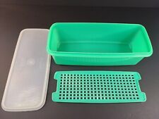 Vintage Tupperware Green Celery Vegetable Keeper Rectangle Container  w/Lid picture