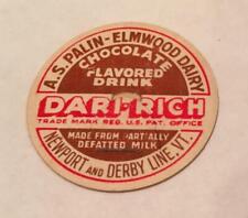 Dari-Rich Chocolate Milk Bottle Cap A.S. Palin Elmwood Dairy Newport Derby Line picture