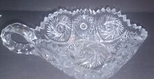 Vintage American Brilliant Period ABP Cut Crystal Dish Candy Nut With Handle picture