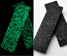 2Pcs Noctilucent Marbled Luminous Carbon Fiber Resin Knife Handle Blanks Scales  picture