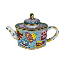 Vivian Chan Vintage 2001 Miniature Porcelain Teapot Teacups & Saucers Design picture