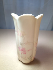 Flower Vase Made Of Fine China In The Shape Of A Tulip Floral Design Gold Trim picture