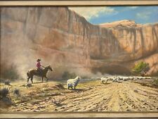 🔥 Fine Vintage Southwest Western Navajo Landscape Oil Painting BUD GRATIOT 1977 picture