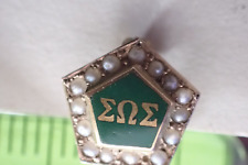 Antique Sigma Omega Sigma 14K Gold Pin  Carthage College Fraternity Sorority picture