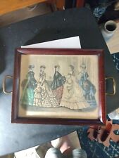 Godeys Fashions For March 1869 Antique Promo With Tray Brass Handles Unique Rare picture
