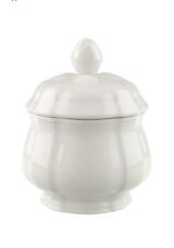 Villeroy & Boch Manoir Sugar Bowl & Lid White Porcelain Scalloped Edge EUC picture