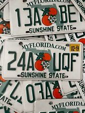 FLORIDA LICENSE PLATE SUNSHINE STATE ORANGE RANDOM LETTERS/ NUMBERS - VERY GOOD picture