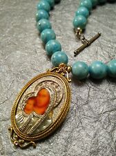 MADONNA and CHILD The Vatican Library Collection Necklace w/Pendant Turquoise  picture